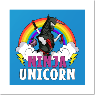 Ninja Unicorn Samurai Posters and Art